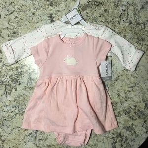 Carter's Onesie Dress with Cardigan Set